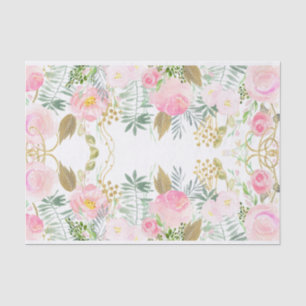 Papel De Seda La acuarela rosada del oro de Rubor florece el