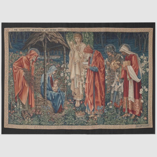 Papel De Seda La adoración del Magi (por Edward Burne-Jones) (Anverso)