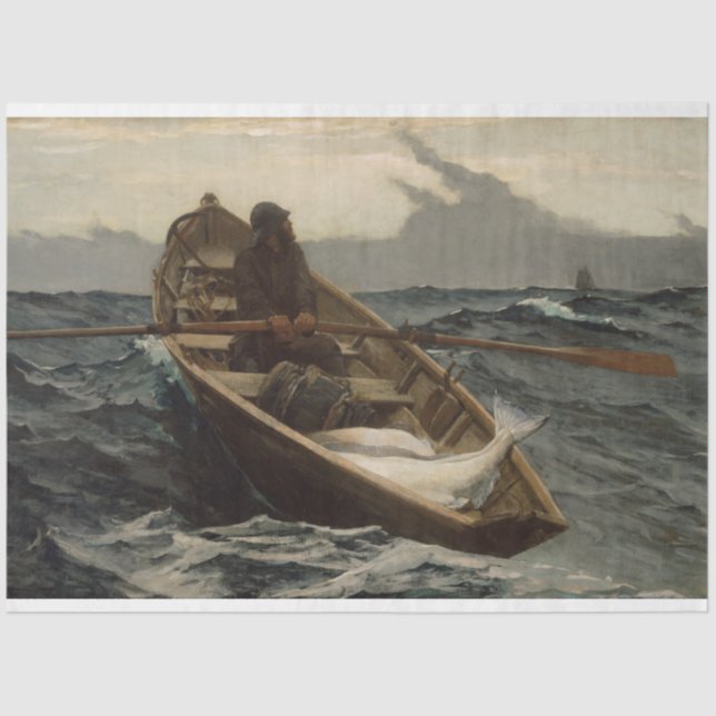 Papel De Seda La advertencia de niebla (de Winslow Homer) (Anverso)