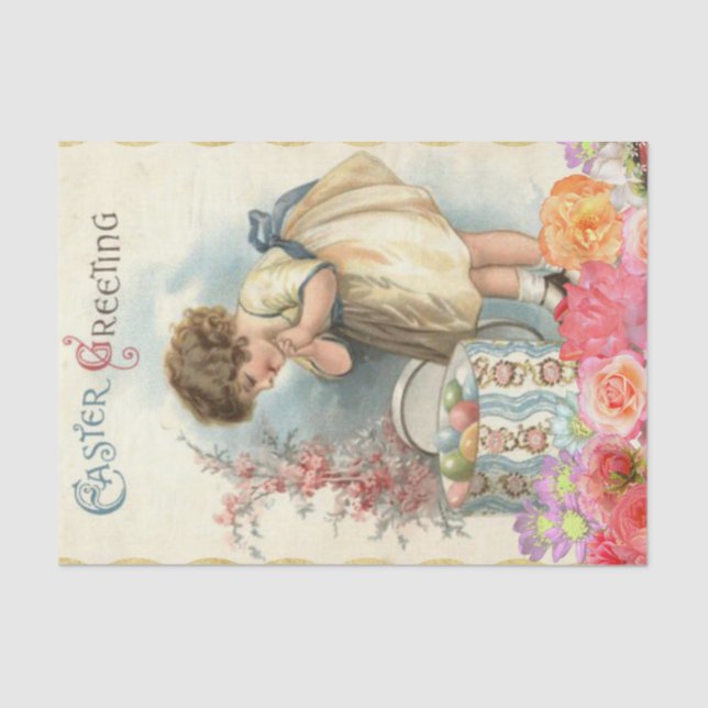 Papel De Seda La anticipación de los huevos de Pascua (Anverso)