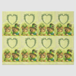 PAPEL DE SEDA LA ANTIGUA MODA DE SAN PATRICK'S DAY CATS HEART MO