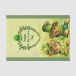PAPEL DE SEDA LA ANTIGUA MODA DE SAN PATRICK'S DAY CATS HEART MO