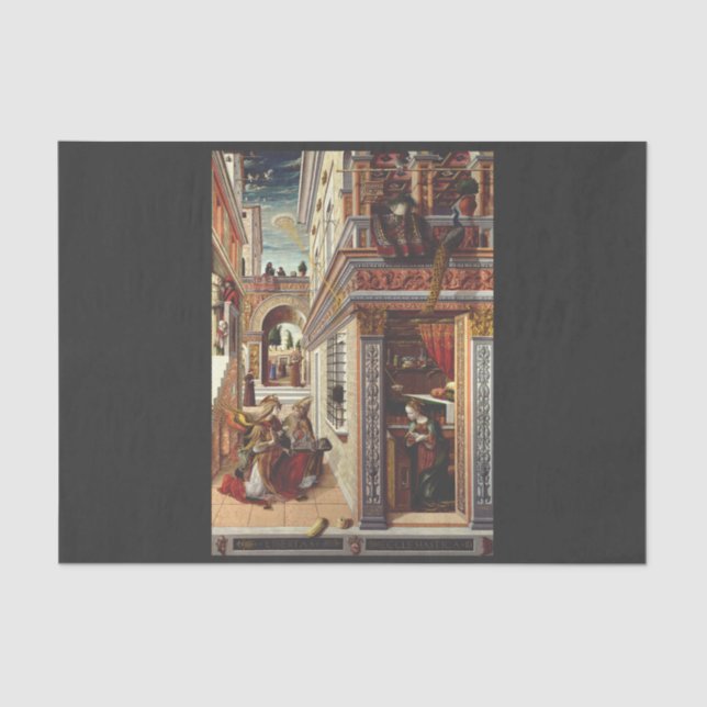 Papel De Seda La Anunciación, con San Emidio (Anverso)