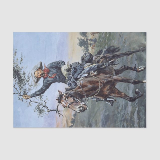 Papel De Seda "La bandera de la paz" por Frederic Remington (Anverso)