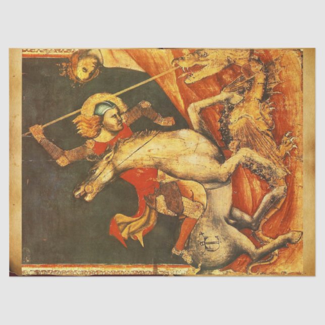 Papel De Seda La batalla de San Jorge con el dragón (Anverso)