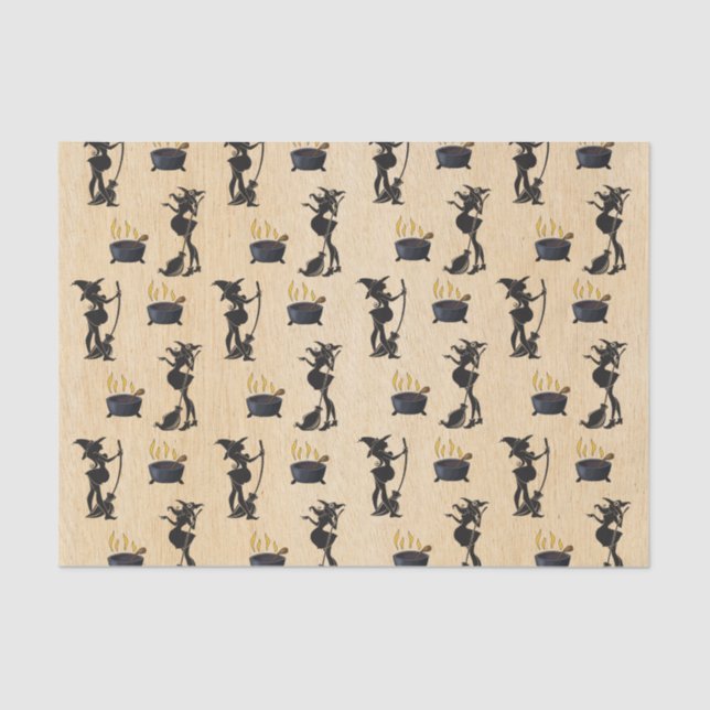 Papel De Seda La bebé embarazada de Halloween está preparando du (Anverso)