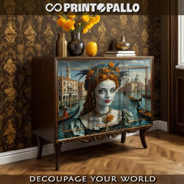 Papel De Seda La belleza de Venecia en el balcón