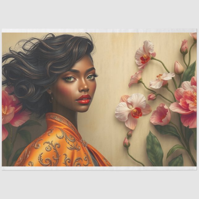 Papel De Seda La belleza victoriana de Le Femme Rosas Romance De (Anverso)