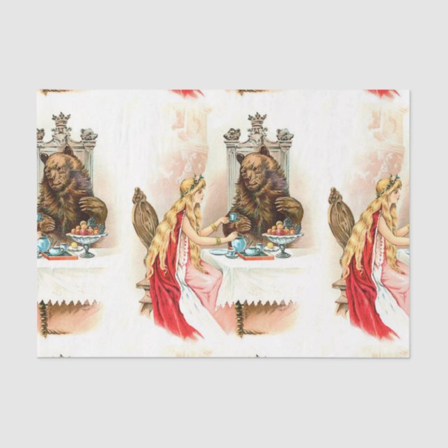 Papel De Seda La Belleza Y La Bestia (Anverso)