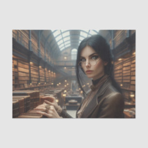 Papel De Seda La bibliotecaria Steampunk Vintage Victoriana