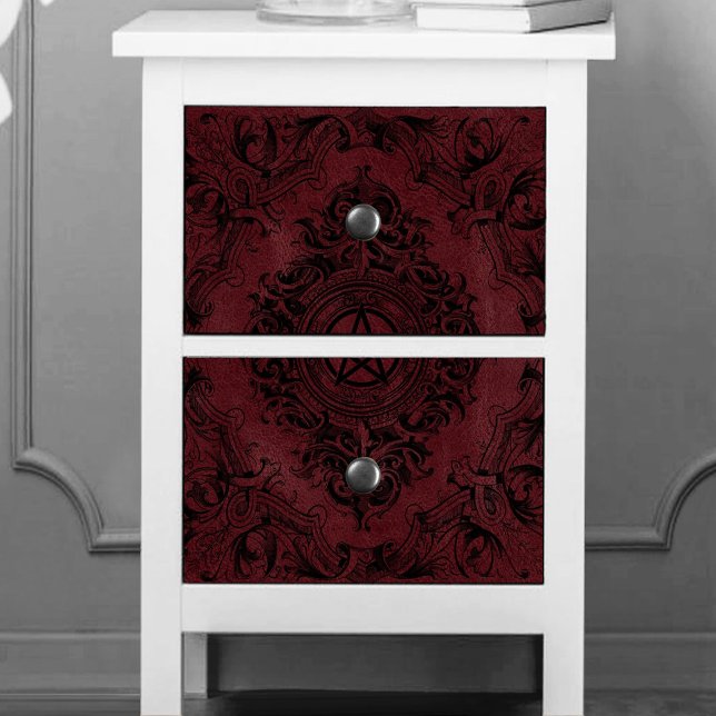 Papel De Seda La brujería florece | Pentáculo de fantasía rojo o (Subido por el creador)