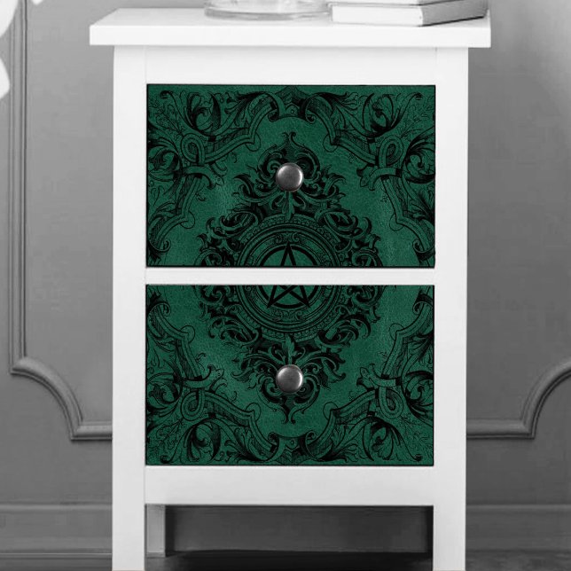 Papel De Seda La brujería florece | Pentáculo de fantasía verde  (Subido por el creador)