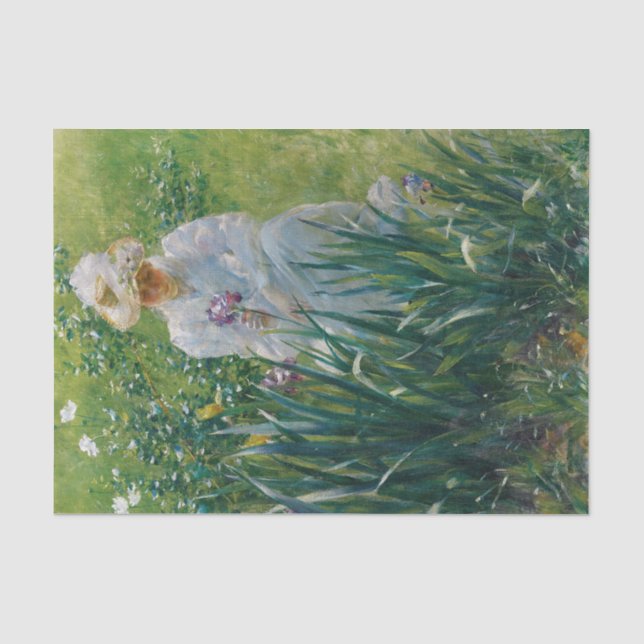 Papel De Seda La cama Iris de Charles Courtney Curran (Anverso)