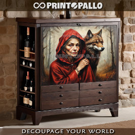 Papel De Seda La capucha roja, el lobo, muchos años después