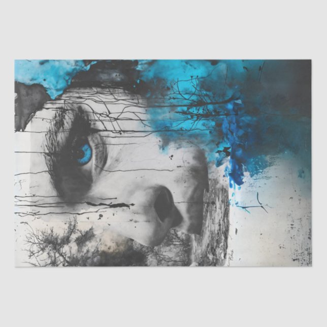 Papel De Seda La cara caótica de la mujer y el desenlace foresta (Anverso)