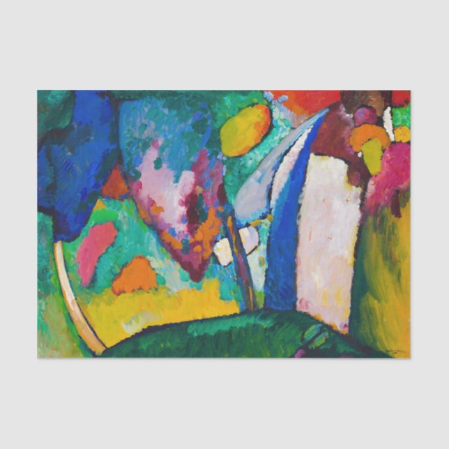 Papel De Seda La cascada, 1909, de Wassily Kandinsky (Anverso)