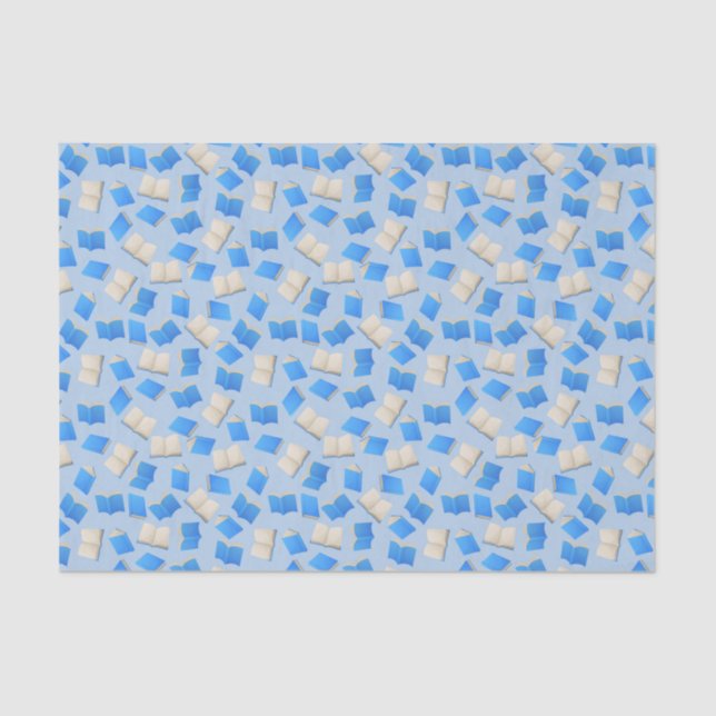Papel De Seda La cascada de libros azules de Bibliophile (Anverso)