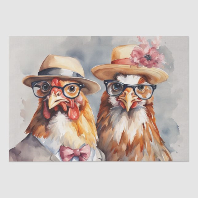 Papel De Seda La cohorte de Clucky: Fashiable Fowl in Decoupage (Anverso)