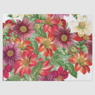 Papel De Seda La dalia botánica florece el papel seda floral