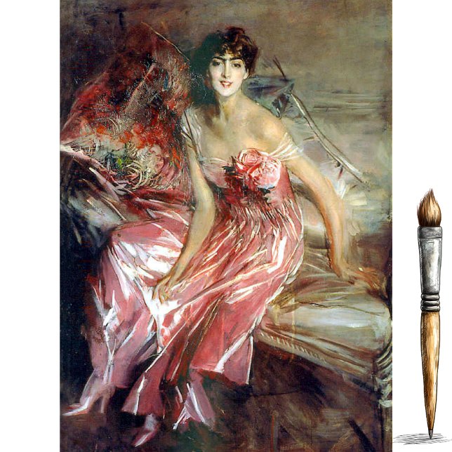 Papel De Seda La dama de rosa (1916) de Giovanni Boldini (Subido por el creador)