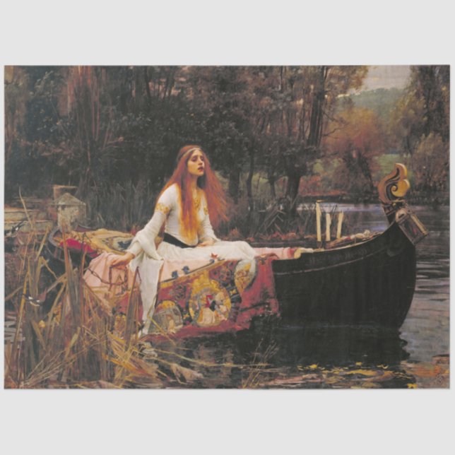 Papel De Seda La dama de Shalott (Belleza medieval) (Anverso)