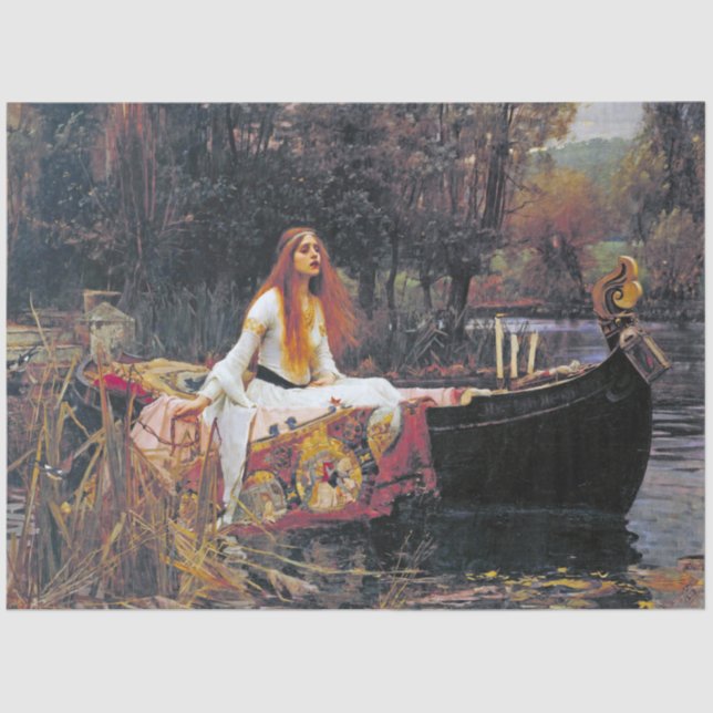 Papel De Seda La dama de Shalott, John William Waterhouse (Anverso)