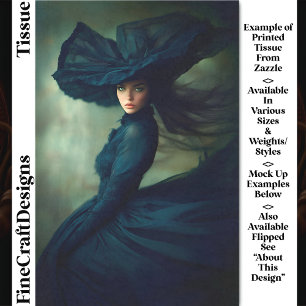 Papel De Seda La desconfianza de Mystical Lady en Midnight Blue 