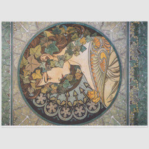 Papel De Seda La diosa vintage del Art Nouveau de la naturaleza