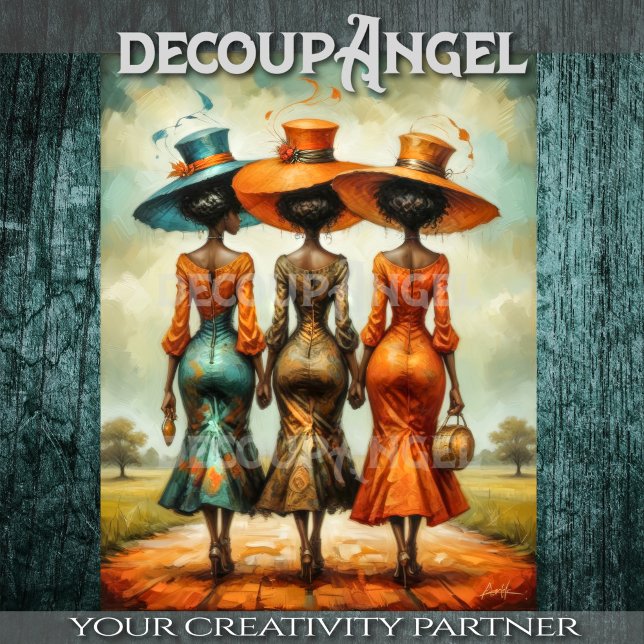 Papel De Seda La elegancia africana de tres mujeres en el desenl (Subido por el creador)