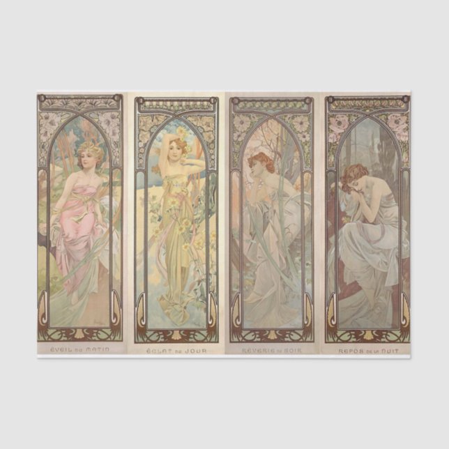Papel De Seda La época del día por Alphonse Mucha (Anverso)