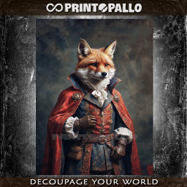 Papel De Seda La era victoriana Cossack Fox con uniforme militar