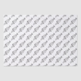 Papel De Seda La escuela oriental de peces ballena en blanco y n