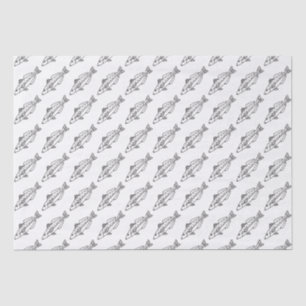 Papel De Seda La escuela oriental de peces ballena en blanco y n