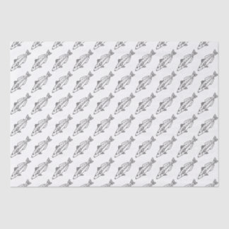 Papel De Seda La escuela oriental de peces ballena en blanco y n