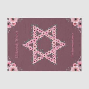 Papel De Seda La estrella de la tovah de la flor rosa de David