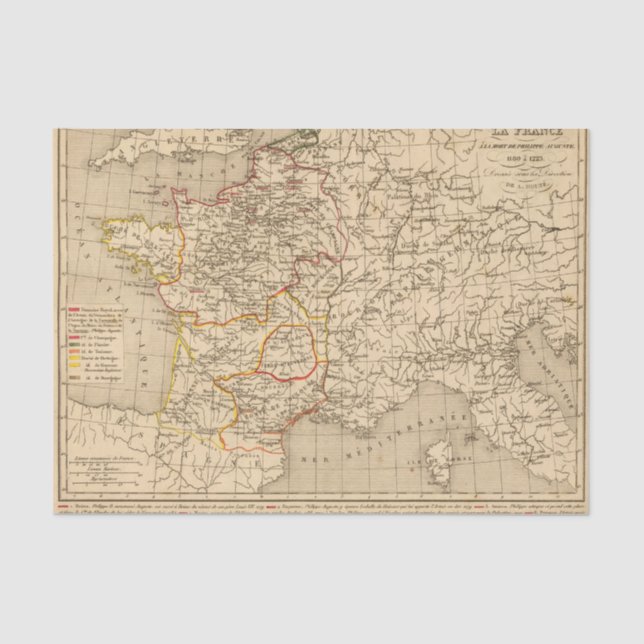 Papel De Seda La Francia 1180 un 1223 (Anverso)