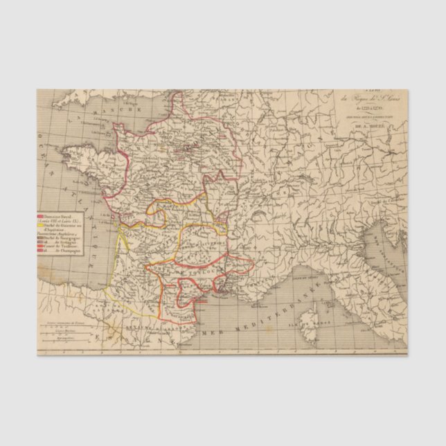 Papel De Seda La Francia 1223 un 1270 (Anverso)