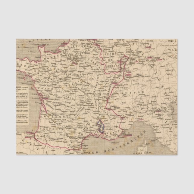 Papel De Seda La Francia 1643 un 1715 (Anverso)