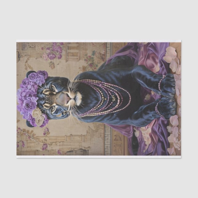 Papel De Seda La gracia floral de Panther (Anverso)