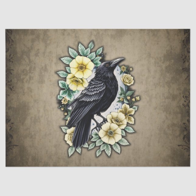 Papel De Seda La gracia y la elegancia del cuervo. (Anverso)