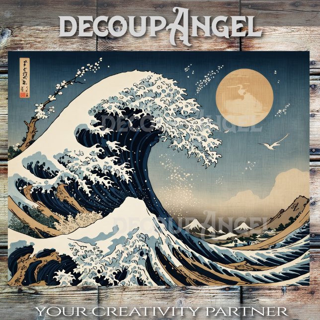 Papel De Seda La gran ola de Kanagawa #1 -Decoupage- (Subido por el creador)
