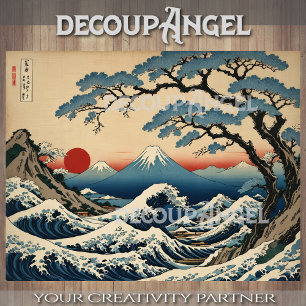 Papel De Seda La gran ola de Kanagawa #2 -Decoupage-
