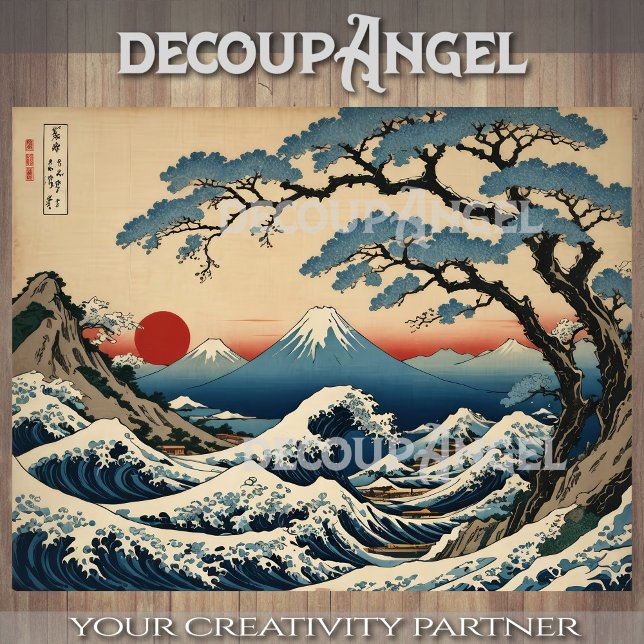 Papel De Seda La gran ola de Kanagawa #2 -Decoupage- (Subido por el creador)