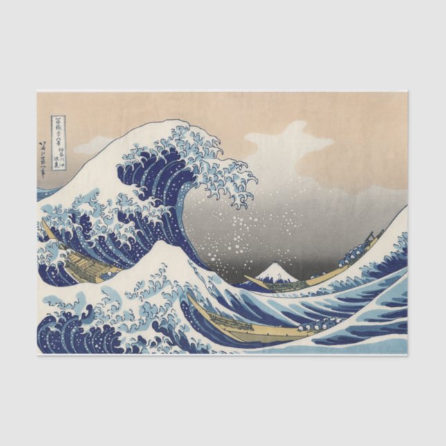 Papel De Seda La gran ola de Kanagawa Hokusai (Anverso)