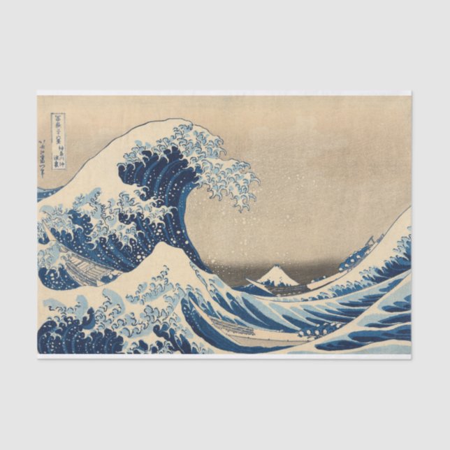 Papel De Seda La gran ola de Katsushika Hokusai (Anverso)