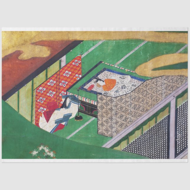 Papel De Seda La historia de Genji, Tawaraya Sotatsu (Anverso)