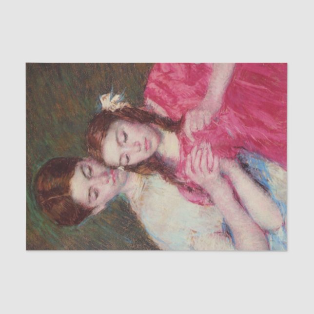 Papel De Seda La lección de Crochet (dos hermanas) (Anverso)