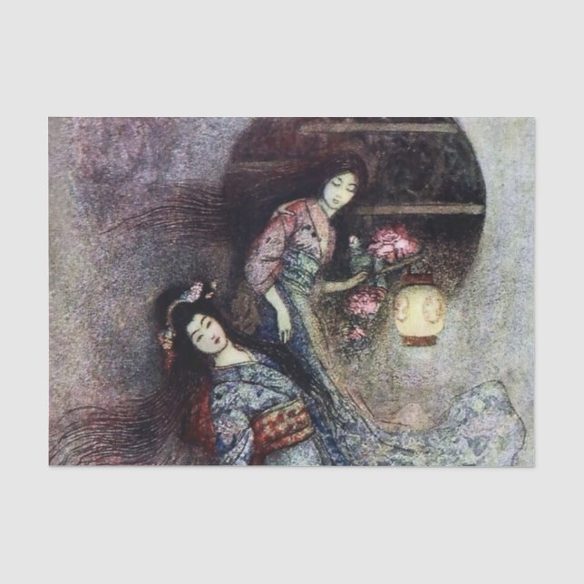 Papel De Seda “La linterna de peonía” de Warwick Goble (Anverso)