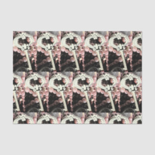 Papel De Seda La llave de iglesia blanca sobre rosa gotea la