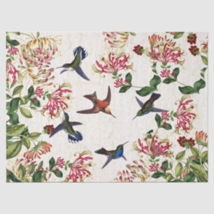 Papel De Seda La madreselva de los pájaros del colibrí florece